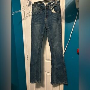Forever 21 Women's Dark Blue Flare Jeans